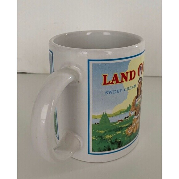 Vintage Land O' Lakes Advertising Coffee Mug Cup Mia Indian Girl 10 oz, 3 3/4"H - Picture 3 of 9
